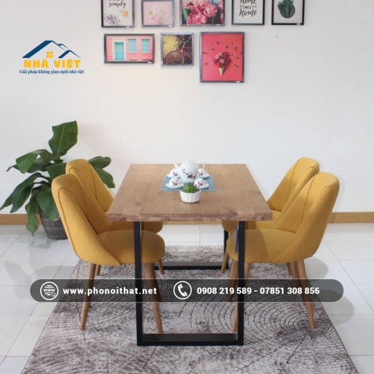 bàn ăn mặt gỗ 05