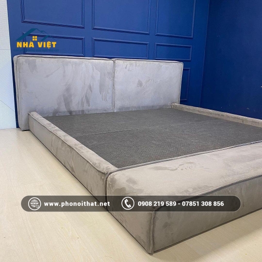 GIƯỜNG BỌC NHUNG  MẪU 01 